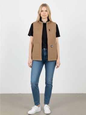 Carhartt Vintage Fleece Vest Womem 
Pockets - Brown